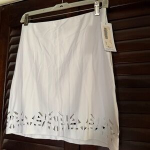 NEW "SIMPLI "White Cut -Out Mini Skirt-Cruise/Island Wear size 6